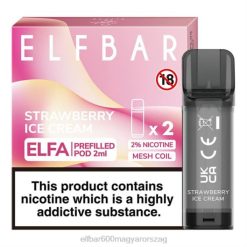 Elektronikus Cigaretta Elf Bar 408B115 | eper fagylalt ELFBAR ELFA előretöltött hüvely (2 csomag)