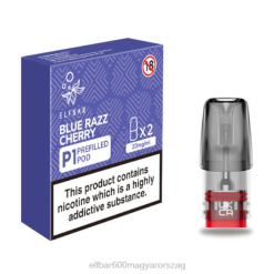 Elf Bár Ízek 408B165 | kék razz cseresznye ELFBAR Mate 500 P1 előretöltött hüvelyek (2 csomag)