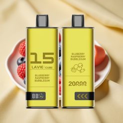 Lavie Cube 20000 Puff Kékes Málna Rágógumi Íz 28ML 5% Só Nikotin Type C