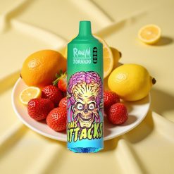 RandM Fumot Tornado 9000 Puffs ePárologtató eper limonádé 18 mL Mesh Coil RGB kijelző