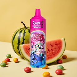 RandM Tornado 9000 Puffs Görögdinnye Skittles Mesh Coil RGB Kijelző